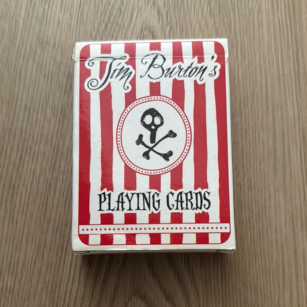 Tim Burton Striped Red and White Playing Cards ♥️ ♦️